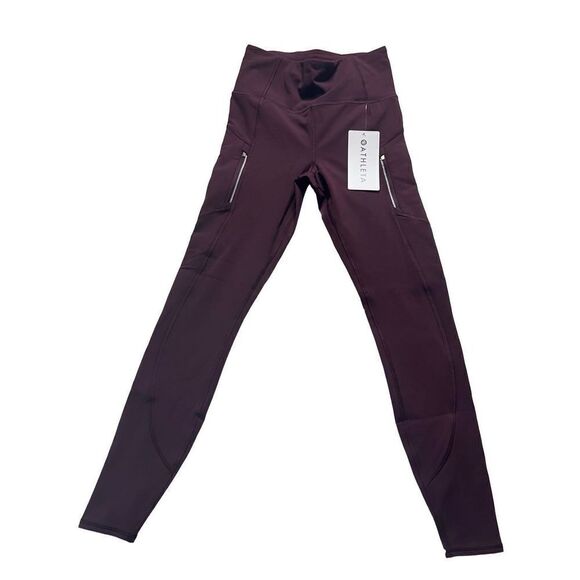 Athleta Women's Dress Burgundy Reflective Rainer Tight Ankle Legging Size XS NWT - Picture 1 of 6